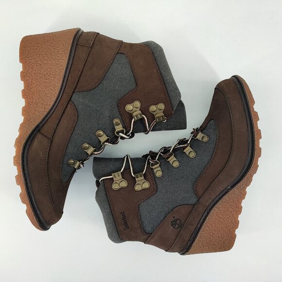 Timberland Women's Amston Brown Hiker Wedge Booties Size 8 US - Picture 6 of 8